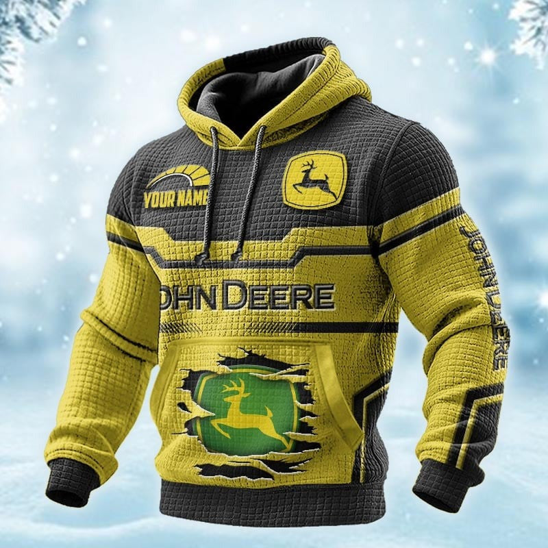Custom Name John Deere DMAC0630 3D Waffle Hoodie