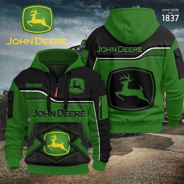 Custom Name JD 3D Quarter Zip Hoodie CR260301
