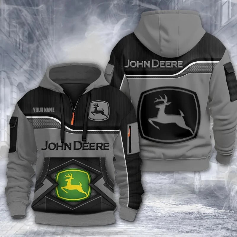 Custom Name JD 3D Quarter Zip Hoodie CR260301