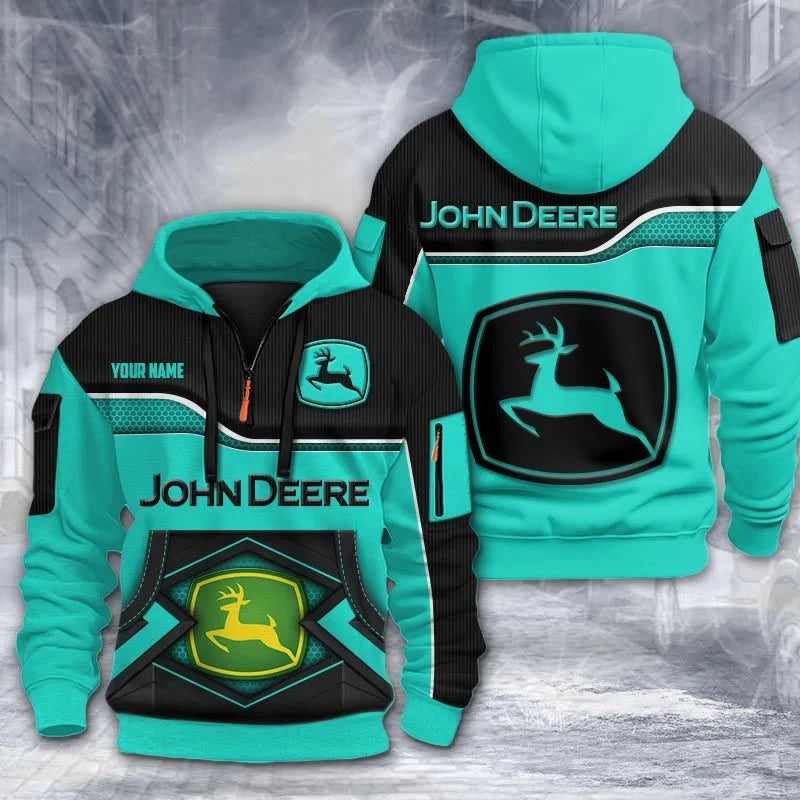 Custom Name JD 3D Quarter Zip Hoodie CR260301
