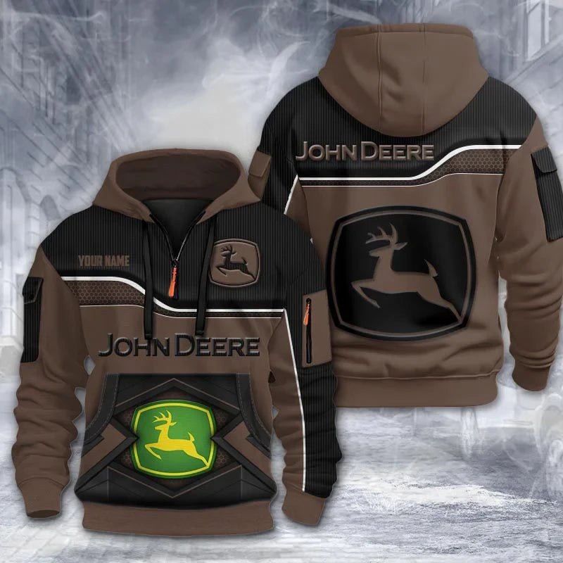 Custom Name JD 3D Quarter Zip Hoodie CR260301