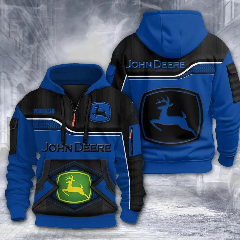 Custom Name JD 3D Quarter Zip Hoodie CR260301