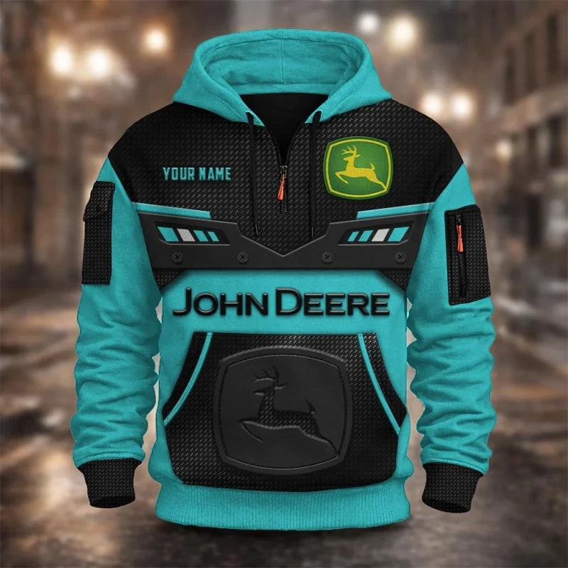 Custom Name JD 3D Quarter Zip Hoodie