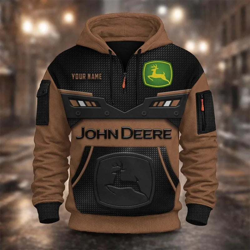 Custom Name JD 3D Quarter Zip Hoodie