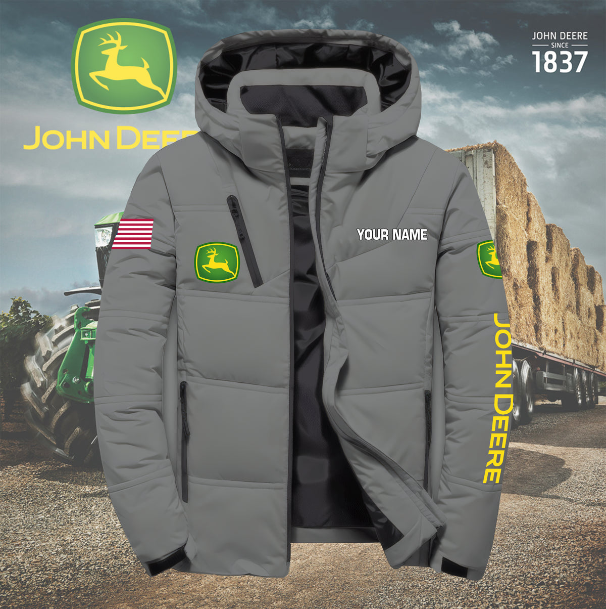 Personalized JD Down Jacket with Zipper QUY5570