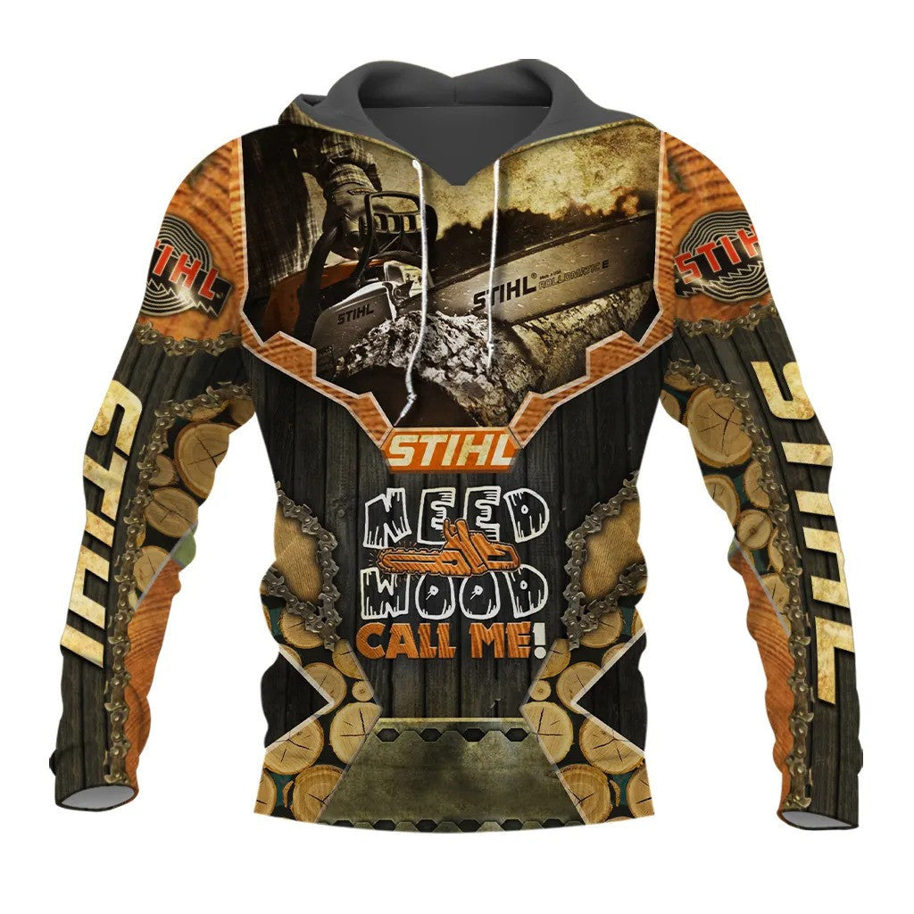 Need Wood Call Me Chainsaw 3D All Over Print Shirts - QUY1160